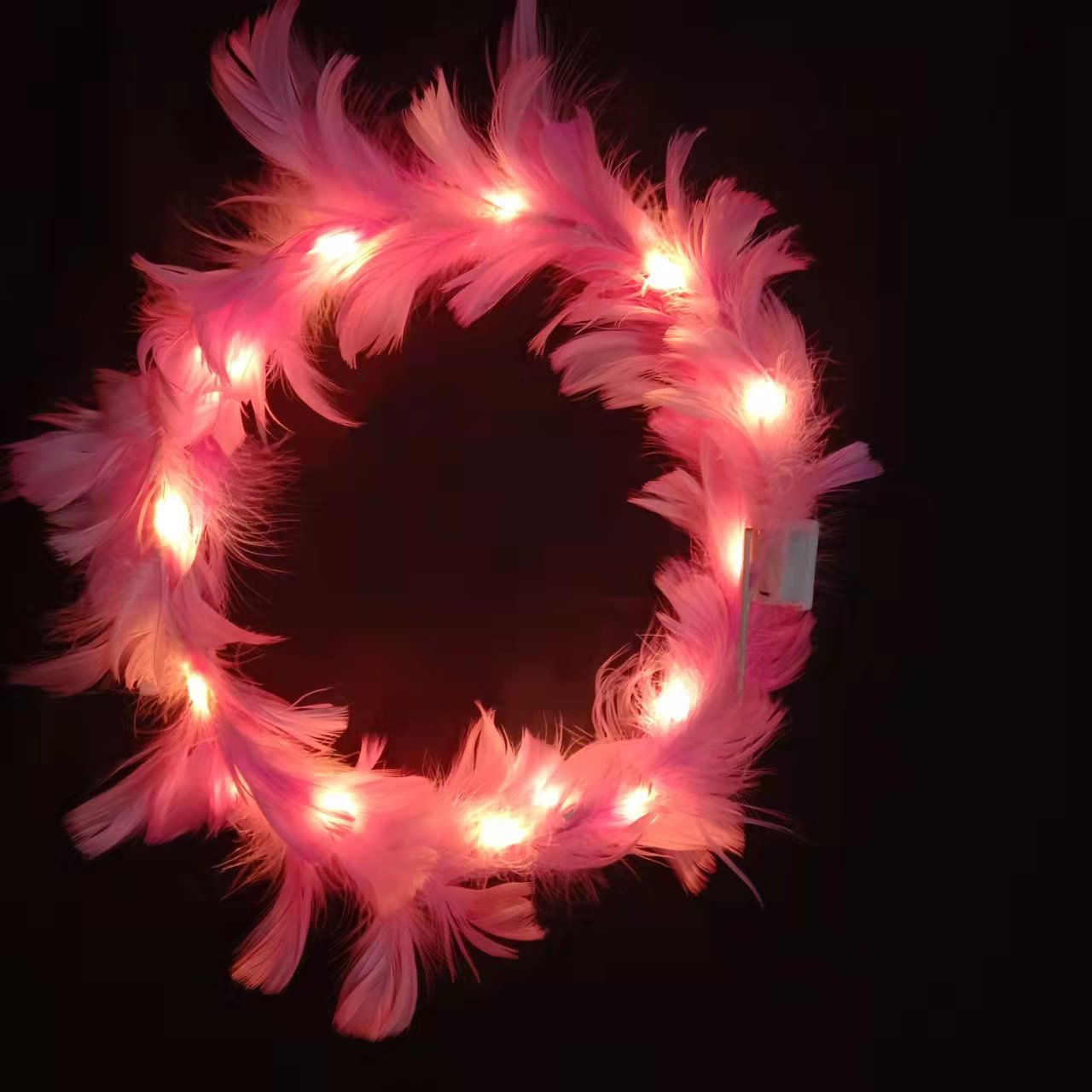 Wholesale Feather Warm Lamp Garland Glow Rabbit Ears Headband